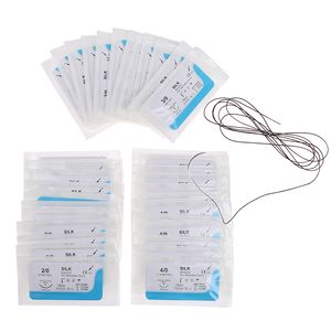 12pcs/set 2.0/3.0/4.0 A agulha cirúrgica de seda de seda odontológica Suture Surgical Practice Kit