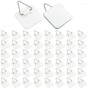 Ganchos 50pcs cabides de placa para o suporte de parede Placas decorativas de 1,3 polegada adesivo invisível pegajoso