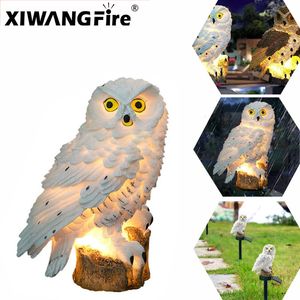 Lampada solare Owl Animal Garden Lights Solar Organizzazione solare a LED solare Luce da giardino all'aperto Lampada impermeabili a solare 240408