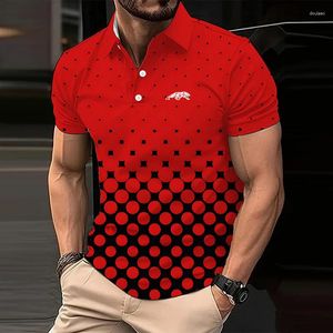 Herren Polos Männer Sommer Casual Round Dot 3D Digitaldruck Kurzarm Polo -Hemd.