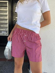 Shorts femminile Donne Maxi Shirt Abito a strisce casual manica lunga abbottona a molla autunnale
