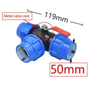 20/25/32/40/50/63mm PE Pipe Tee Quick Connector Valve 3-Way Garden Tap Plastic Valve T-type Water Splitter 1Pcs