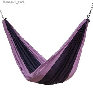 Hängmattor Dual Outdoor Camping Pendant Pink/Purple 78x118 Lätt Nylon Travel Pendant med trädrem och Buckle Portableq