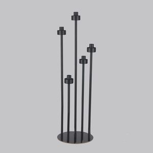 10pcs Metal Candle Holders Black Candlesticks Wedding Table Centerpiece Candelabra Pillar Stand Road Lead Party Decor 75