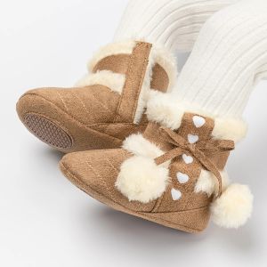 Сапоги 2023 Зимние новорожденные детские сапоги теплые девочки для девочек обуви для мальчиков хлопковые мягкие снежные сапоги нельзя