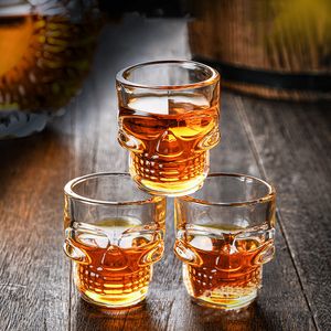 1pcs 50ml Skull Head Shot Glass Fun Creative Clear Crystal Party Wine Cup Transparent Beer Steins Halloween Gift