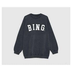 Bing Sweatshirt Niche Designer Designer AB Capuz Pullover Casual Fashion Letter Casual Print Print Round Neck Cotton Trend Loose Versátil Sweater 3W1x