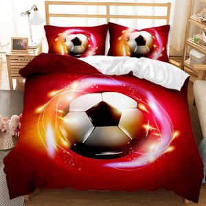 Copertura del piumone da calcio Set di effetti speciali per il giocatore per bambini in poliestere da letto King size con federa