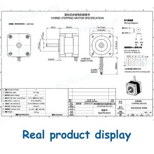 Nema17 Stepper Motor 12V Step motor 1.8deg Nema 17 motor 42BYGH 0.4A 12V 28N.cm 4-lead 5mm Shaft Dia for 3D printer