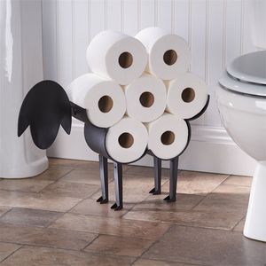 Fårkatt hundrulle hållare väggmonterad älg kamel gris toalettpapper hållare metall fristående badvävnad förvaring hem dekorativ