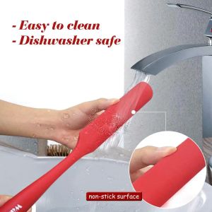 Conjunto de Walfos de 2 espátula de silicone vermelho de alto calor resistente ao calor espátulas espátulas antiaderentes para cozinhar cozinhar