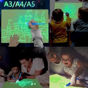 Tablet Magic Luminious Draw Draw Couch per bambini Tablet Draw in Dark Magic Lightfun Fluorescente Pennello Fluorescente giocattolo educativo per bambini