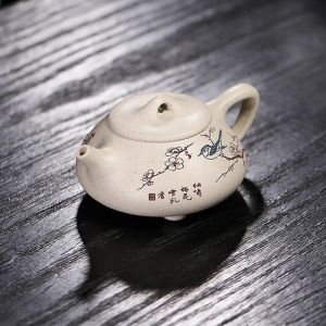 Otantik yixing el yapımı çay potu mor kil taş kepçe çaydanlık çiğ cevher güzellik su ısıtıcısı Çin çay töreni hediye içecek içimi 230ml