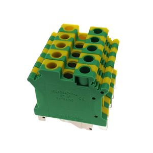 Din Rail Mount Mount Ground Vincer -Block USLKG6 Electric Wire Connectors UK6N Earth Morsettiera Lass Cable 10AWG 6mm2