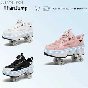 Inline Roller Skates 4-Rad verstellbare Skates für Männer Erwachsener deformierbar