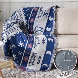 Chair Covers Simplified European Black And White Geometric Sofa Cushion Fabric Cover All-season Universal Knitted Thread Blanket