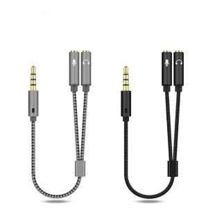 2 I 1 Ljuddelarekabel för datoruttag 3,5 mm 1 hane till 2 kvinnlig mic y splitter aux kabel headset splitter adapter kablar