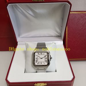 2 Färg med Box Mens Automatisk Titta på Män Nej Datum 38mm Romerska siffror WSSA0018 100 XL Rostfritt stål Armband Fold Clasp Mechanical Sport Watches