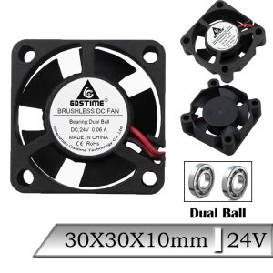 Resfriamento 1pcs gdstime dc 24v 30x30x10mm 30 mm mini pincel sem pincel DC Axial Dual Ball Refriger Fan 30x10mm 3cm 3d Impressora Filador