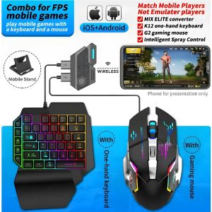 Combos Mix SE SE Wireless Game Controller Mobile Mouse e Convertitore adattatore per tastiera per PUBG per iOS Android Mobile Games