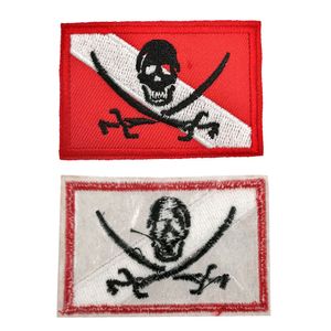 SCUBA Diving Flag Patch Diver Down Flag Badge Diving Present broderad Iron-On Patch för Diver Gear Bag Backpack Clothes Hat DIY