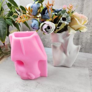 Grande corpo humano de estilo europeu meio corpo vaso de silicone cimento gesso de gesso Ferramenta de resina suculenta para fazer vaso de flores