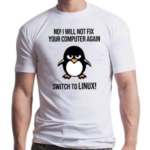 재미있는 Swith to Linux 화난 턱시경 펭귄 T 셔츠 남자 참신한 짧은 슬리브 탑 프로그래머 컴퓨터 개발자 괴짜 얼간이 Tshirts