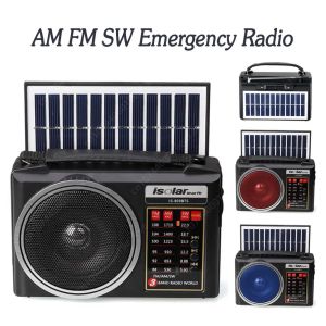 Chargers AM/FM/SW CARAGEM DE RÁDIO DE EMERGÊNCIA Bateria solar lanterna LED suporta BluetoothCompatible/TF Card/USB Flash Disk