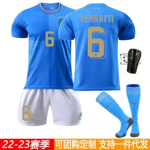 Soccer Jerseys Men's 2223 Italy Home No. 10 Insanne 6 Villati 14 Chiesa 8 Jorginho Football Jersey Approval