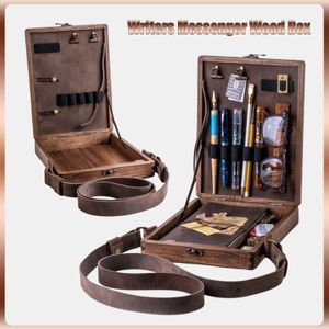 A5 Holzkünstlertasche Schriftsteller Holzbox Retro Trend Umhängetasche Outdoor Aktentasche Kunstbedarf Box Home Decor Art Geschenktaschen Handtaschen