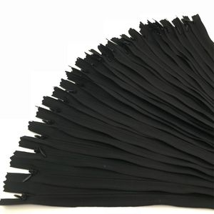 20pcs/lote #3 zíper branco/preto invisível para costurar vestidos, roupas, camiseta, travesseiros, acessórios de costura de zíperes escondidos