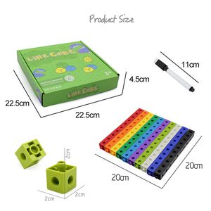 Link Cubes Building Blocks Montessori Counting Math Toys Children Activity Educational Set Math Game Kindergarten Learning Toys