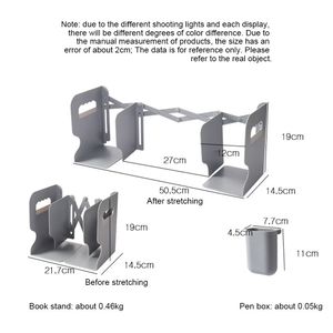 Bookend regolabile con titolare della penna Titolare del libro per la scuola