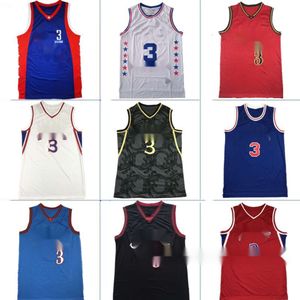 Basket Jersey Summer for ERS Size Iverson broderad sportträningsmän