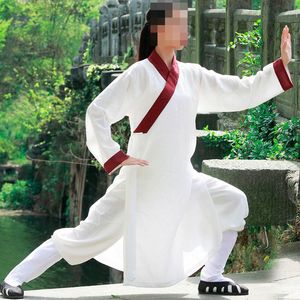 Unisex 22Colors Linen Taoist Kung Fu Martial Arts Robe Wudang Tai Chi Suits Kläduppsättningar Taiji -uniformer