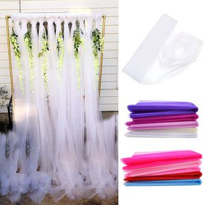 5/10m 45 cm vit lila rosa gård kristall bröllop tyll organza ren roll tyg mariage garn bröllop stol Sashes dekoration