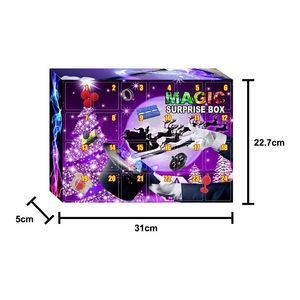 Calendário do advento de Natal 2021 Countdown de Natal Caixa cega de truques brinquedo Amazing Tricks Props Kids Magical Toy Friends Presente Presente