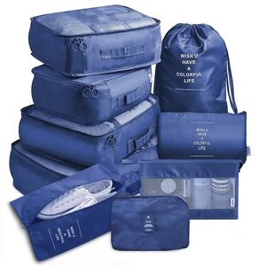 9 pieces Set Travel Organizer Storage Bags Suitcase Packing Set Storage Cases Portable Luggage Organizer Clothes Shoe Tidy PouchSuitcase packing set