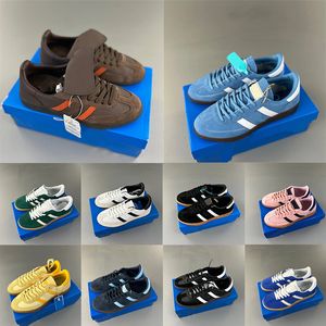 Designer Handball Sapatos casuais speziais Sambaba Men, mulheres que administram canecas marinhas escarlate corete preto goma escarlate