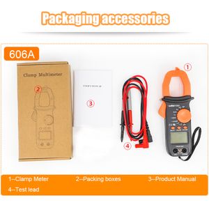 Ruishui 606A Clamp Multimeter Högkvalitativ automatisk Range Pinza Amperimetrica Tester AC/DC Aktuell spänning Digital Clamp Meter