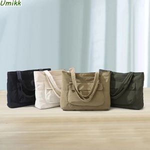 Women Nylon Tote Bag Soft Lightweight Handbar Zipper Fashion Shotchel Travel Work 240410