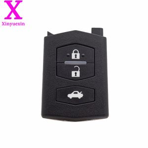 Xinyuexin Chiave di auto guscio per Mazda 3 5 6 2 3 pulsanti Tasto remoto Fob Flip Flip Plastic Case Accessori per auto lama non tagliate