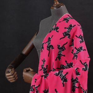 Абстрактная животная печать чистое шелковое креп -де -chine ткань мягкая для девочек платье, SCDC1397