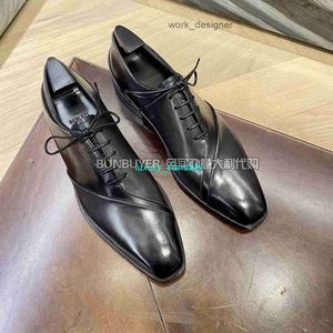 Berluti Mens Dress Sapatos de couro Oxfords Sapatos Bun Rabbit Berluti Anel de couro acabamento Alessandro Demesure Sapatos de couro formal Oxford Mens Sapatos HBGU JZE6