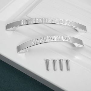 Diamond Decor Handle Bridge Pull in lega di alluminio Manopola 125/160 mm moderna moderna cassettiera in cristallo di lusso in cristallo da cucina