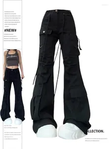 Jeans femminile giatico flare gothic vintage pantaloni da cowboy harajuku baggy jeans pantaloni y2k oversize trash 2000 vestiti 2024