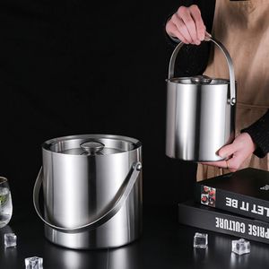 Champagne Cooler Widely Applied Sturdy Beer Bucket Portable Bar Red Wine Champagne Cooler for Party Ice Cube Container