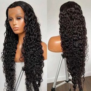 Perucas de onda de água 250% de densidade de renda encaracolada perucas frontais para mulheres 13x4 hd lace frontal perucas pré -arrancadas e onduladas perucas grossas