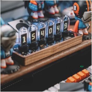 Schreibtisch Tischuhren Tube Uhr Nixie Kit digitaler Kalender Stoppwatch 6 -Bit -LCD -Zeit PO Display kreative Dekoration Geschenke Drop liefern Dhe2z