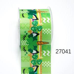 Tryckta grosgrainband för hårbågar DIY, St. Patrick's Day, Handmade Material, 5 Yards, 26593